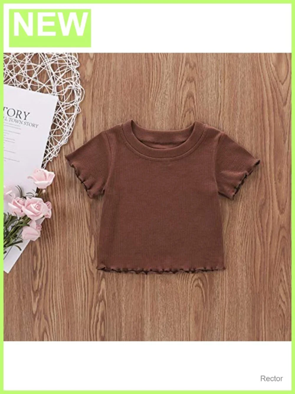 Toddler Girl Summer Outfit Short Sleeve Ribbed Knit Cotton Shorts Set 12M-5T